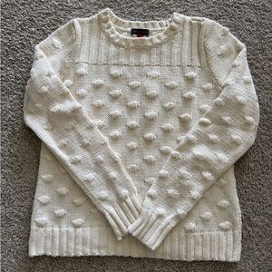 Ivory Bobble Knit Sweater - Women's